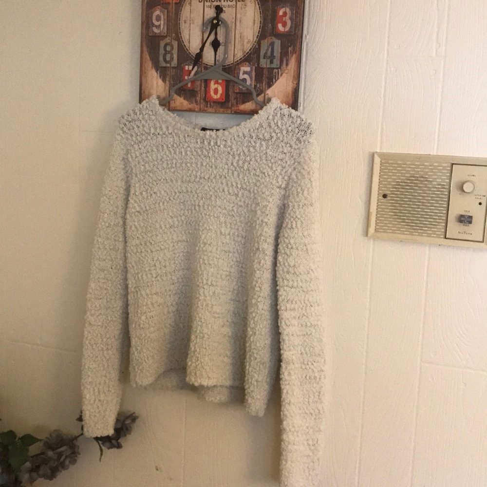 white cozy sweater